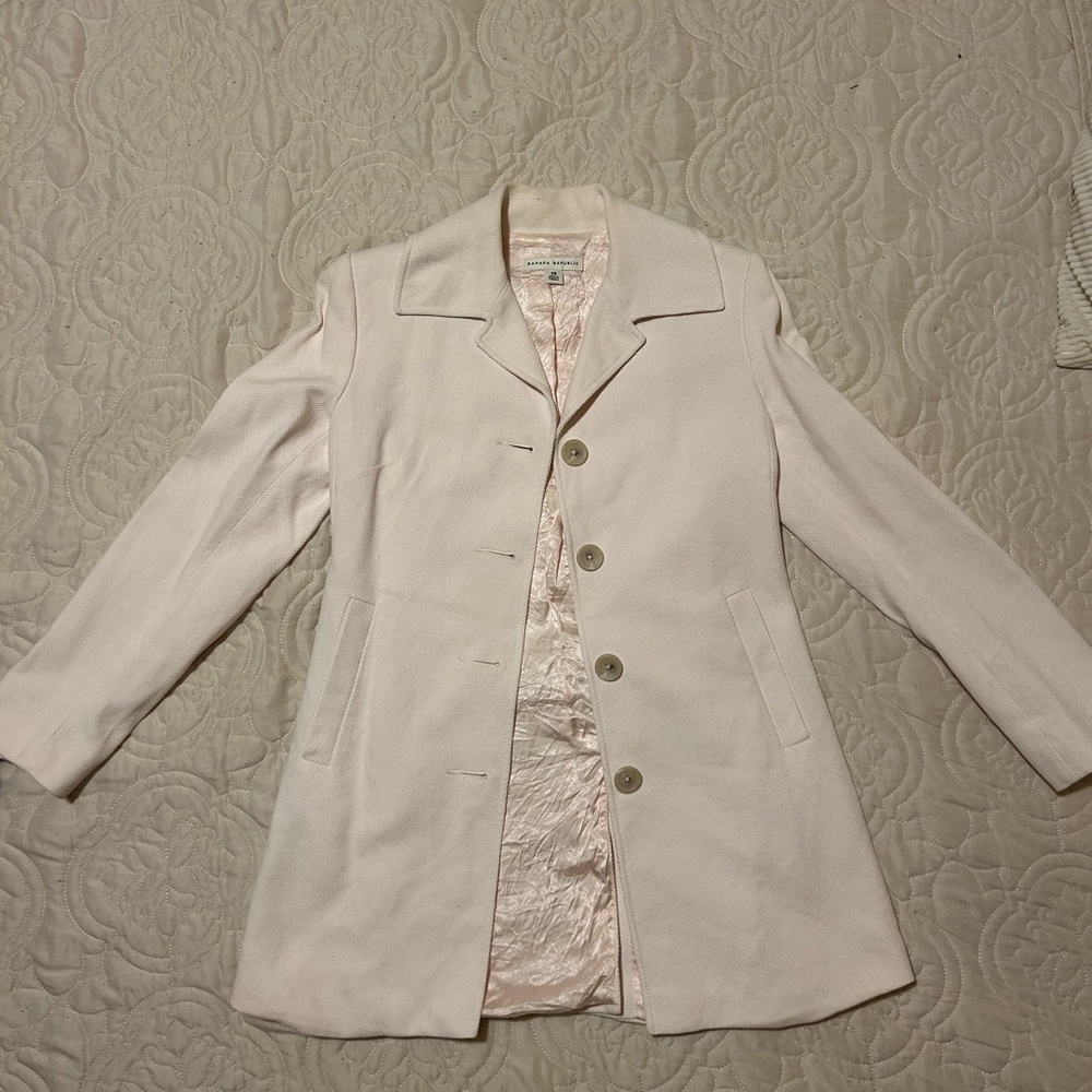 Woven peacoat size XS BANANA REPUBLIC pale pink